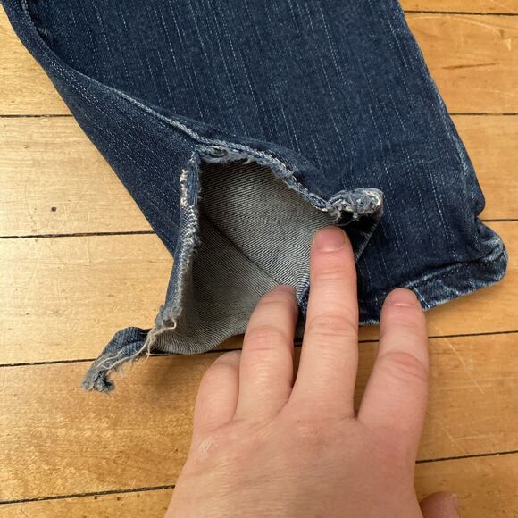 American Eagle Jeans Women’s Size 8 Original Boot Stretch Modified Bottom Slit - Picture 11 of 15